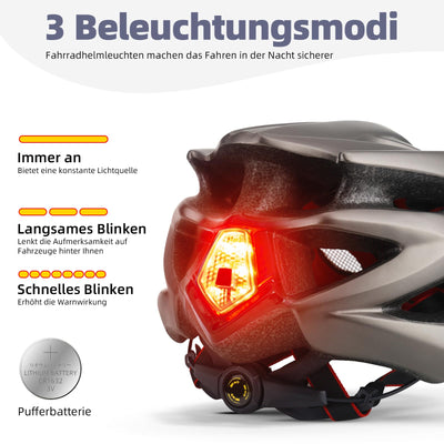 Shinmax Fahrradhelm Herren Fahrradhelm Damen Fahrradhelm mit Visier Abnehmbarer Fahrradhelm mit Licht MTB Fahrrad Helm Erwachsenen Unisex Mountainbike Helm Radhelm Rennradhelm 57-62cm