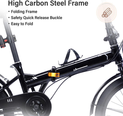 Fahrräder Mit 7-Gang-Antrieb, Faltrad Für Erwachsene, V-Bremse, Rahmen Aus Kohlenstoffreichem Stahl, Mountainbike, Urban Commuter Stadtfahrrad