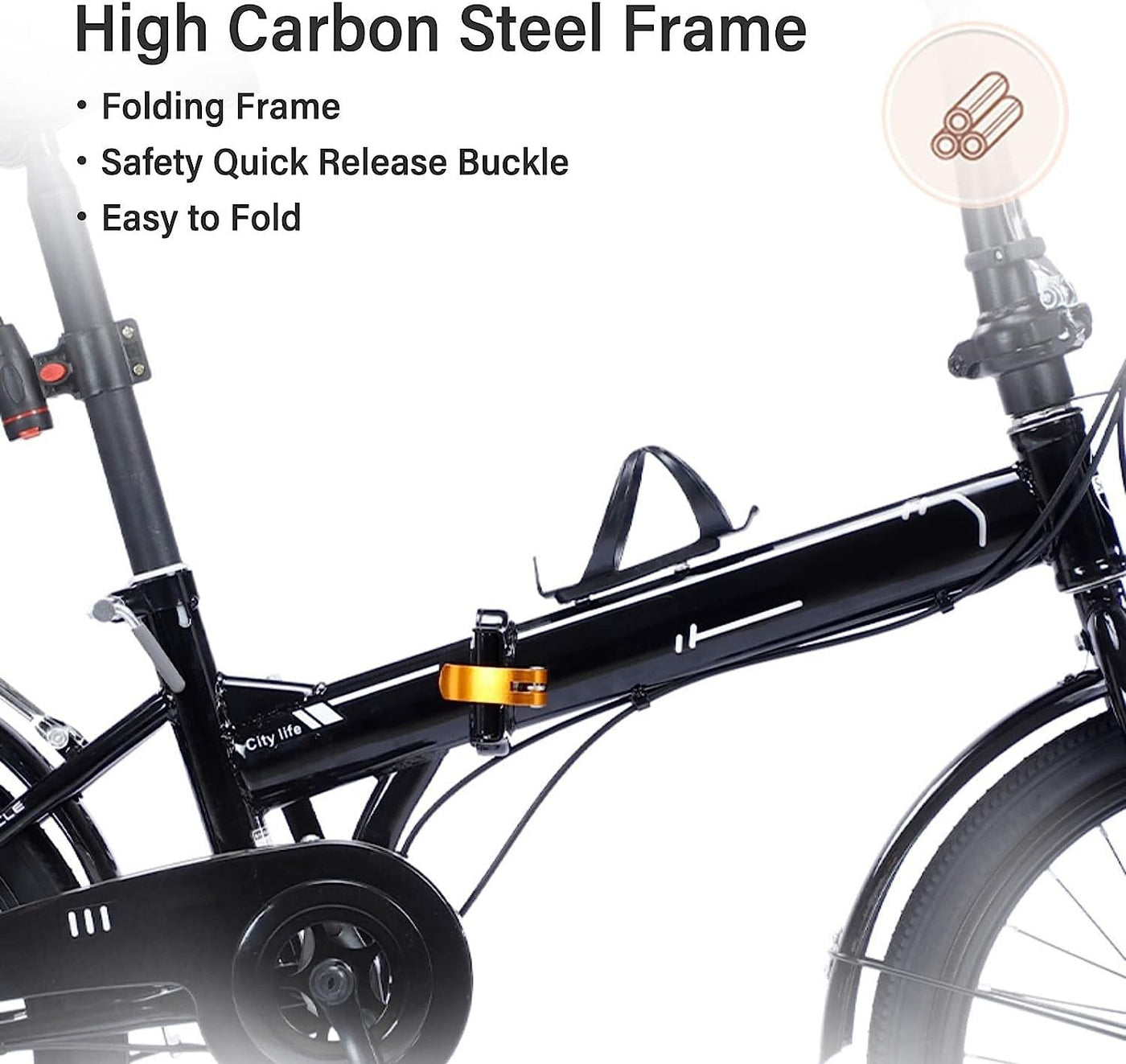 Faltrad Erwachsenenfahrrad, 7-Gang-Faltrad Faltbares Fahrrad Aus Kohlenstoffreichem Stahl Höhenverstellbares, Faltbares Mountainbike Für Männer Frauen