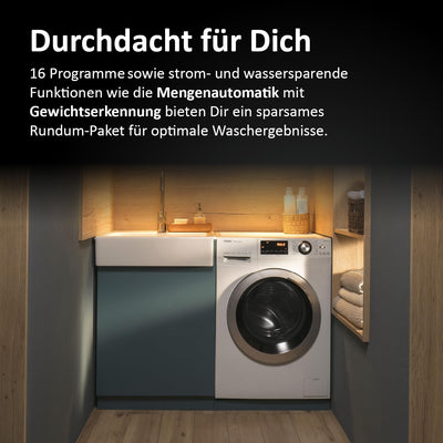 Haier SERIE 636 HW100-BP14636N I Frontlader Waschmaschine 10kg I Washing Machine mit A-Effizienz, 1.400 U/Min. & sparsamem Inverter-Motor I Inkl. Vollwasserschutz, Dampffunktion & Mengenautomatik