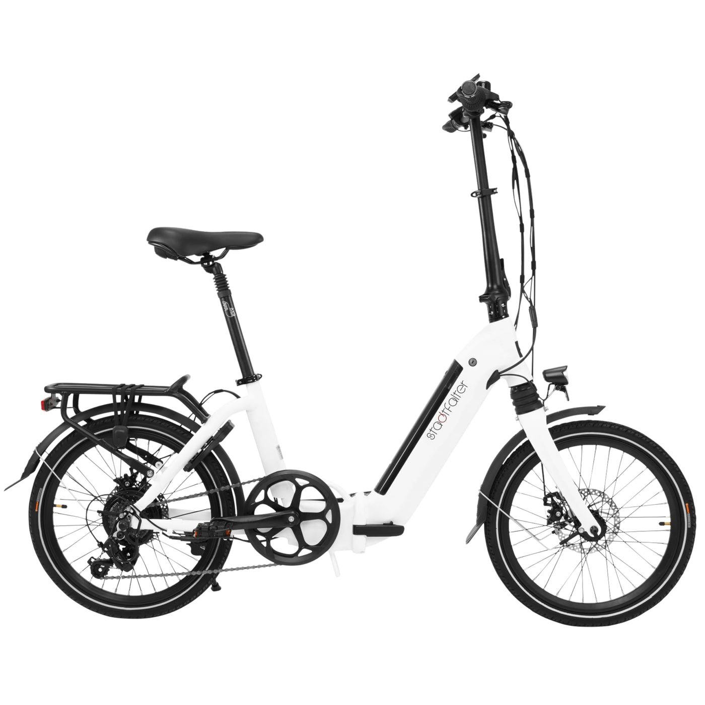 AsVIVA E-Bike Klapprad 20 Zoll – faltbares Pedelec für Erwachsene, 14,0Ah Samsung Akku, bis 100 km Reichweite, 25 km/h – leichtes E-Faltrad für Damen & Herren – elektrisch & kompakt (Weiß)