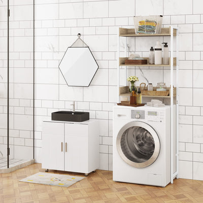 EUGAD Toilettenregal, Badezimmerregal, Waschmaschinenregal,3-stöckiges Badregal, platzsparendes Regal über Waschmaschine Toilette, verstellbar, multifunktional