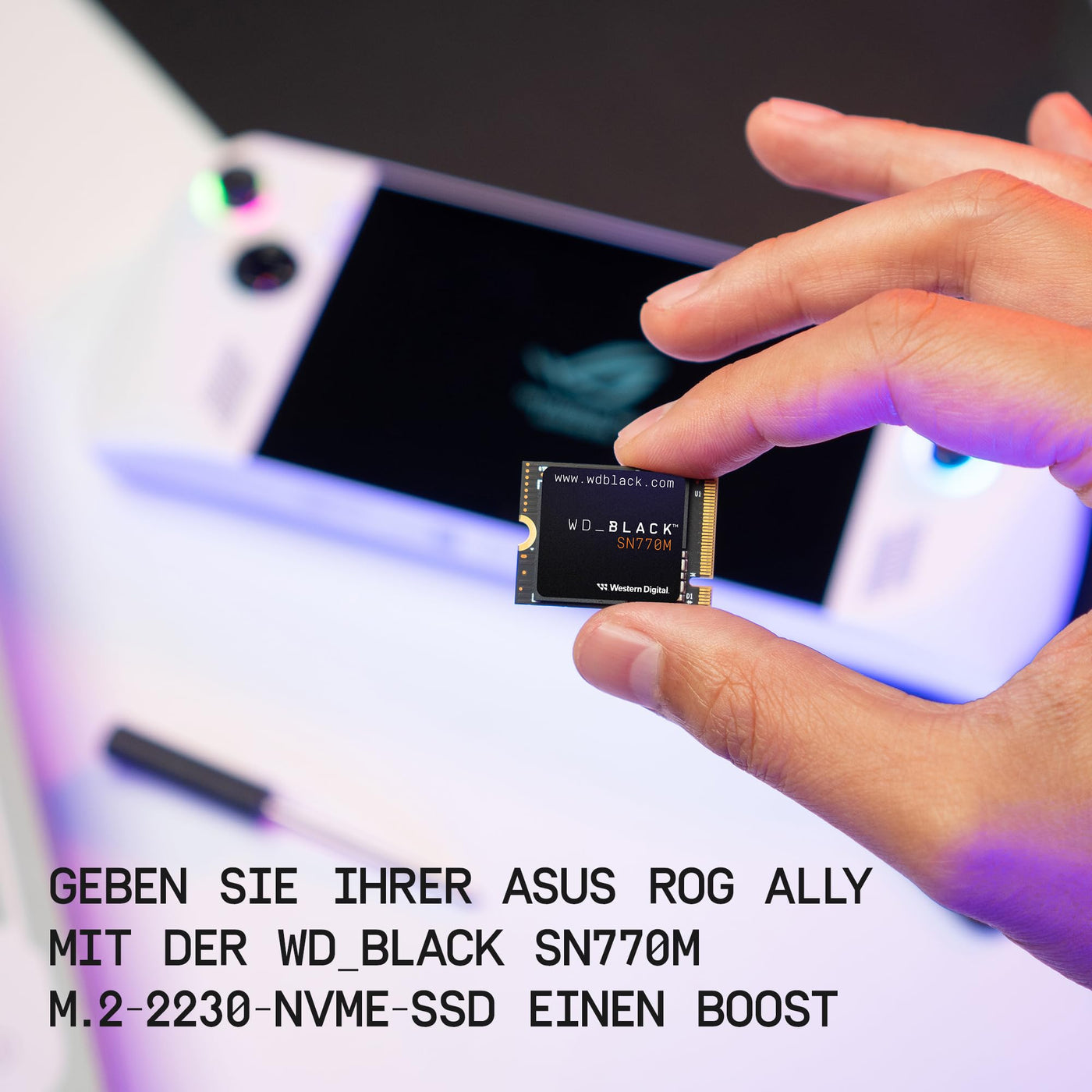 WD_BLACK SN770M 2 TB M.2 2230 NVMe SSD, für Handheld-Spielkonsolen und kompatible Laptops mit PCIe Gen 4.0, bis zu 5.150 MB/s, TLC 3D NAND, Ideal für Asus ROG Ally, Steam Deck, Microsoft Surface