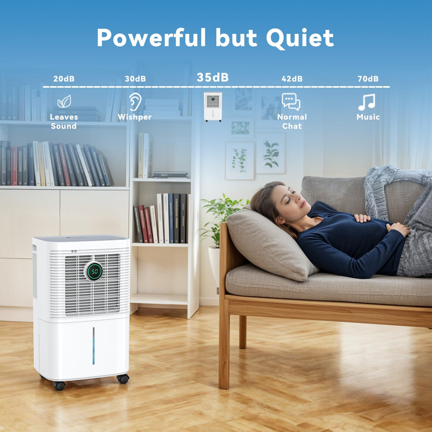 Innvitop Luftentfeuchter Elektrisch 12L/24h mit Digitaler Luftfeuchtigkeitsanzeige, 24H Timer, Kontinuierliche Entwässerung, Raumentfeuchter, Wäschetrocknung, Geeignet für den Wohnung/Keller