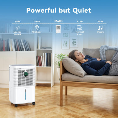 Innvitop Luftentfeuchter Elektrisch 12L/24h mit Digitaler Luftfeuchtigkeitsanzeige, 24H Timer, Kontinuierliche Entwässerung, Raumentfeuchter, Wäschetrocknung, Geeignet für den Wohnung/Keller