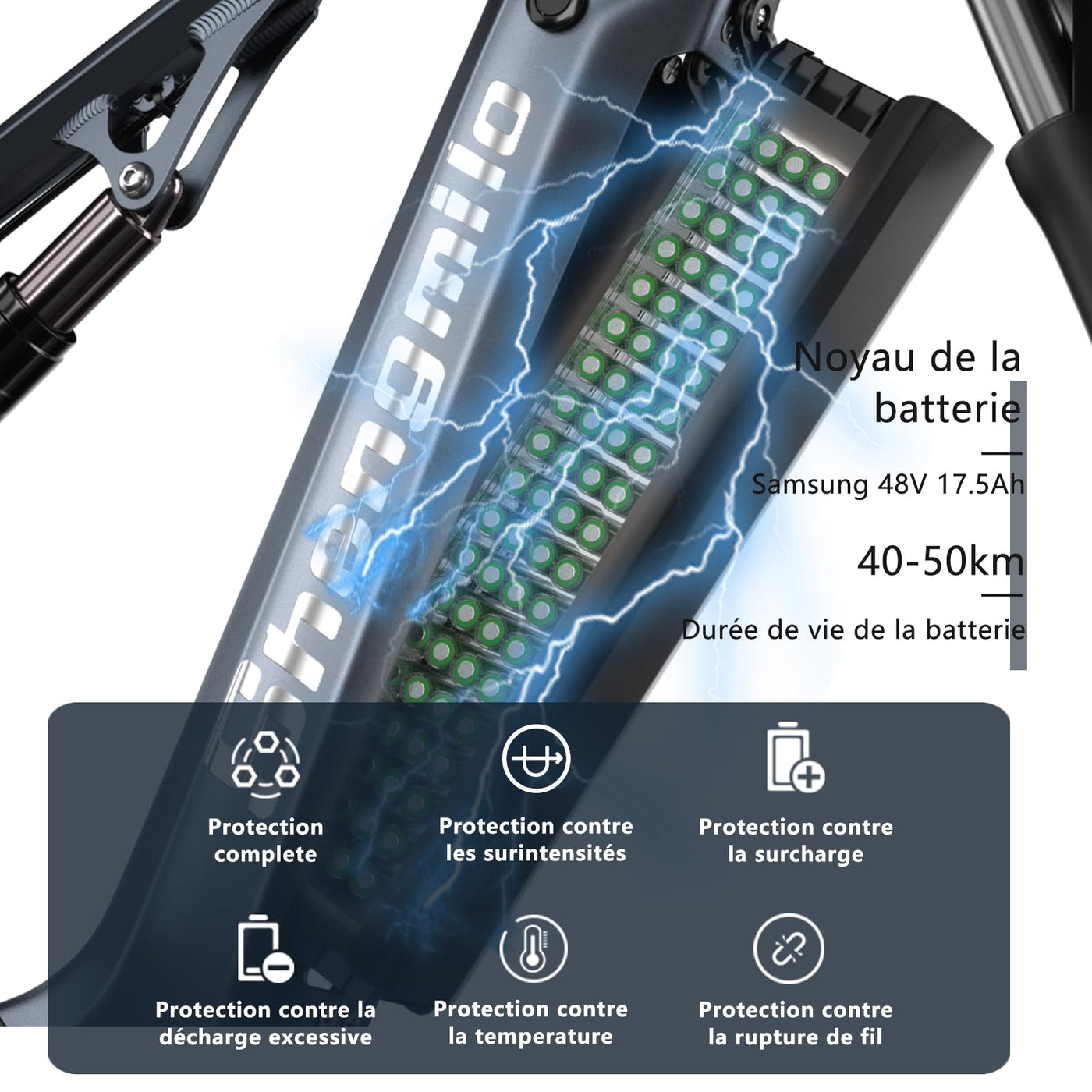 Shengmilo MX05 E Bike Herren Elektrofahrrad 26 Zoll E-Mountainbike Vollfederung E-Bike 48V 17.5Ah Akku 7 Gang Schaltwerk Pedelec Elektrisches Fahrrad mit Fat Tire