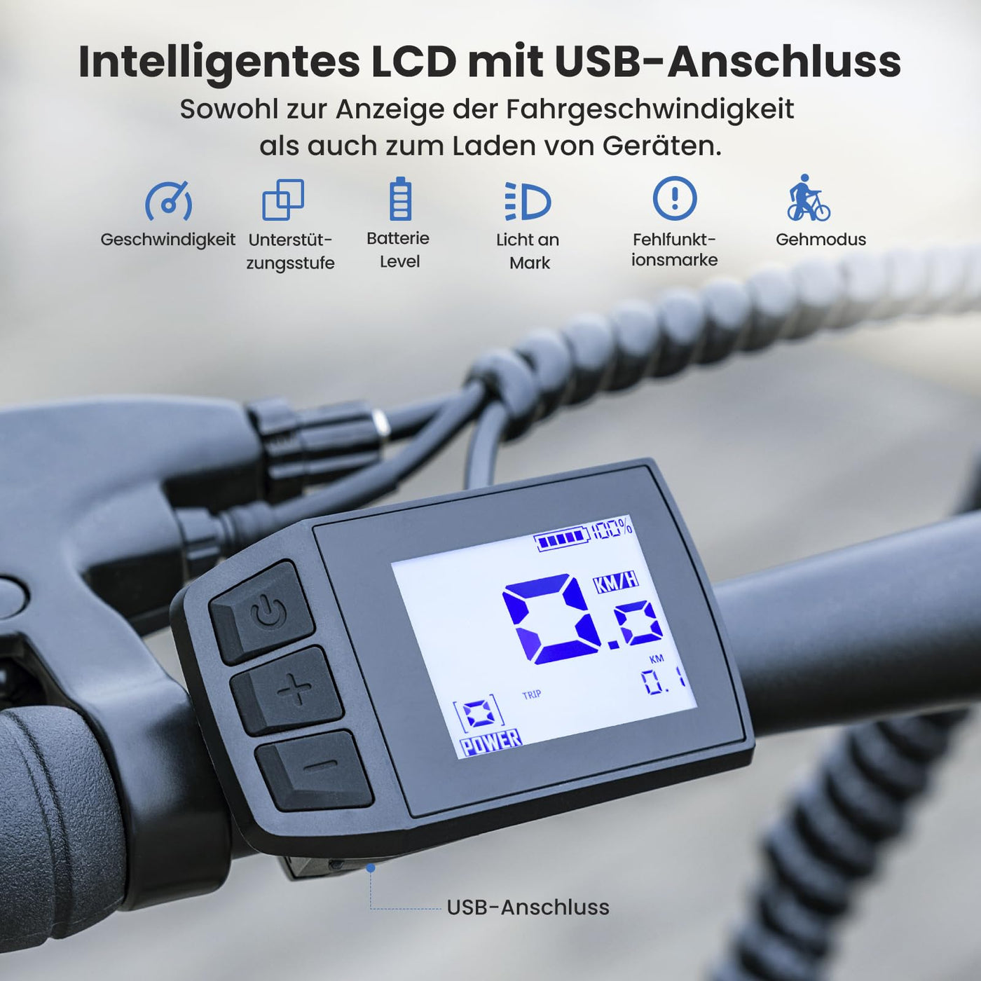 Touroll 27,5 Zoll E Bike, Elektrofahrrad E-Bike Herren Damen mit 36V 15.6Ah 561.6Wh Akku, Bis zu 100KM, 250W Motor, E-Fahrrad mit 7-Gang-Getriebe, Pedelec Citybike EBike für Trekking J1 ST