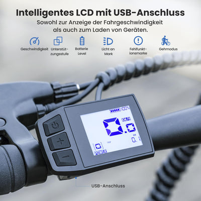 Touroll 27,5 Zoll E Bike, Elektrofahrrad E-Bike Herren Damen mit 36V 15.6Ah 561.6Wh Akku, Bis zu 100KM, 250W Motor, E-Fahrrad mit 7-Gang-Getriebe, Pedelec Citybike EBike für Trekking J1 ST