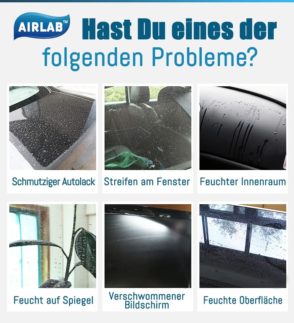 Airlab 8X Mikrofasertücher Putztücher, Nano Streifenfrei Fenstertuch Geschirrtücher, Fishscale Reinigungstücher für Auto, Fenster, Brille, Küche, Glas, Spiegel, Wasserhahn und Bad, 40x30 cm
