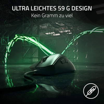 Razer DeathAdder V3 - Ergonomische Esports Maus (59g leichtes Design, Form, 30K optischer Sensor, optische Mausschalter Gen-3, 8000Hz HyperPolling Technologie, Speedflex Kabel) Schwarz