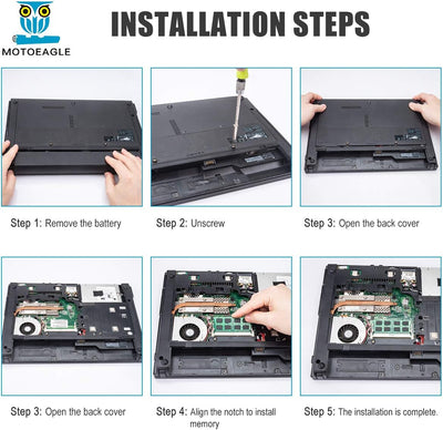 Motoeagle DDR3L 1600 MHz SODIMM 16GB Kit (2x8GB) PC3 PC3L 12800S 8GB 204-Pin Unbuffered Non-ECC 1.35V CL11 2Rx8 Dual Rank Notizbuch Arbeitsspeicher