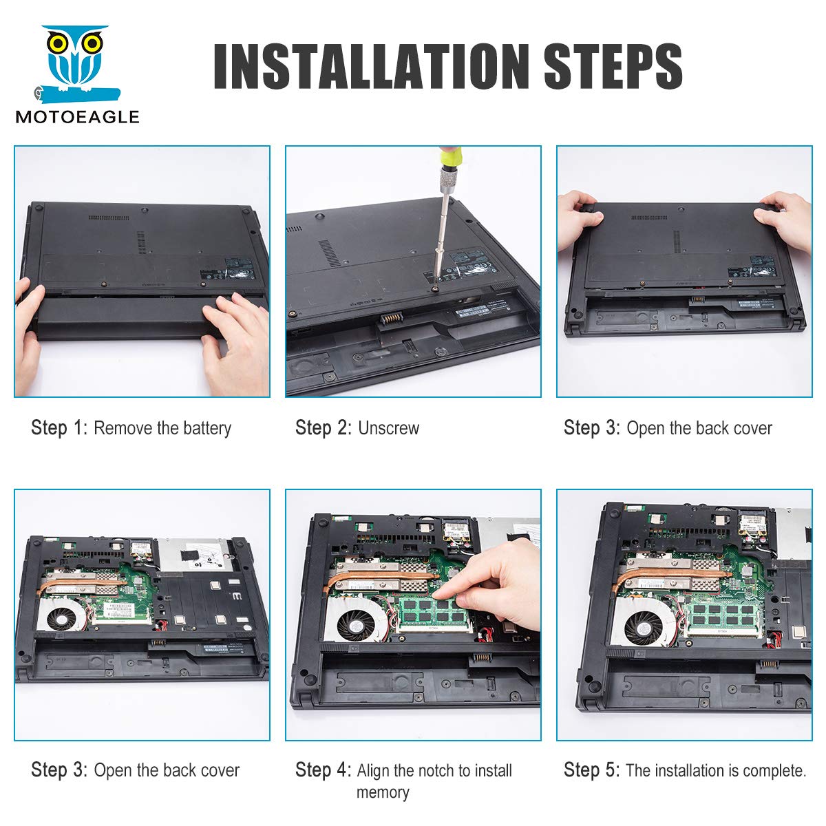 Motoeagle DDR3L 1600 MHz SODIMM 16GB Kit (2x8GB) PC3 PC3L 12800S 8GB 204-Pin Unbuffered Non-ECC 1.35V CL11 2Rx8 Dual Rank Notizbuch Arbeitsspeicher