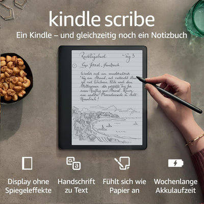 Kindle Scribe (16 GB) – der erste Kindle, der auch ein digitales Notizbuch ist – mit Paperwhite-Bildschirm (10,2 Zoll, 300 ppi) und Premium-Eingabestift + Kindle Unlimited