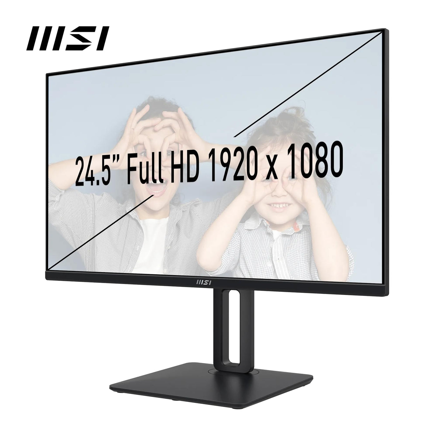 MSI PRO MP251P 24,5 Zoll Full HD Büromonitor - 1920 x 1080 IPS-Panel, 100 Hz, augenfreundlicher Bildschirm, integrierte Lautsprecher, 4-Fach verstellbar - HDMI 1.4b, D-Sub (VGA)