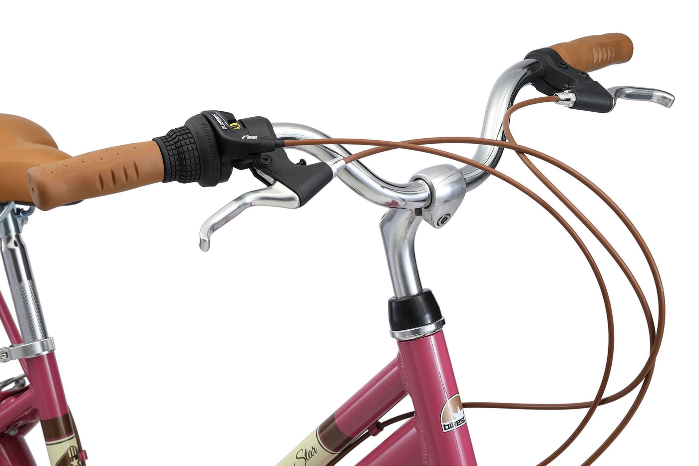 BIKESTAR Alu City Stadt Fahrrad 26 Zoll | 16 Zoll Rahmen, 7 Gang Shimano Damen Rad, Hollandrad Retro Bike mit V-Bremse und Gepäckträger | Berry | Risikofrei Testen