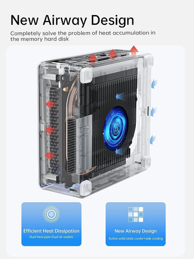 MINISFORUM Mini-PC NAB6 Lite Intel Core i5-12600H, 12C/16T, bis zu 4,5 GHz, 16 GB DDR4 RAM, 500 GB PCIe4.0 SSD, 2 x 2,5 G RJ45 LAN, 2 x HDMI, 7 x USB-Anschlüsse, WiFi 6, BT5 .2