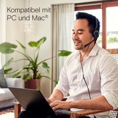 EPOS PC 8 USB On-Ear-Stereo Wired Headset mit Mikrofon, Kopfhörer mit Kabel, Inline-Lautstärke, Stummschaltung, Mikrofon-Rauschunterdrückung, Hochwertig, für Laptop, PC, Mac - Online-Anrufe Unterric