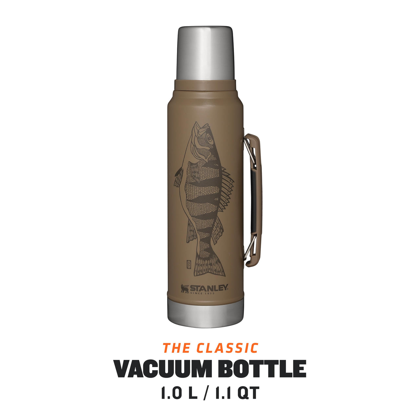 Stanley Classic Legendary Thermosflasche 1L - Thermos Hält 24 Stunden Heiß oder Kalt - Edelstahl Thermoskanne - BPA-Frei - Spülmaschinenfest - Tan Peter Perch
