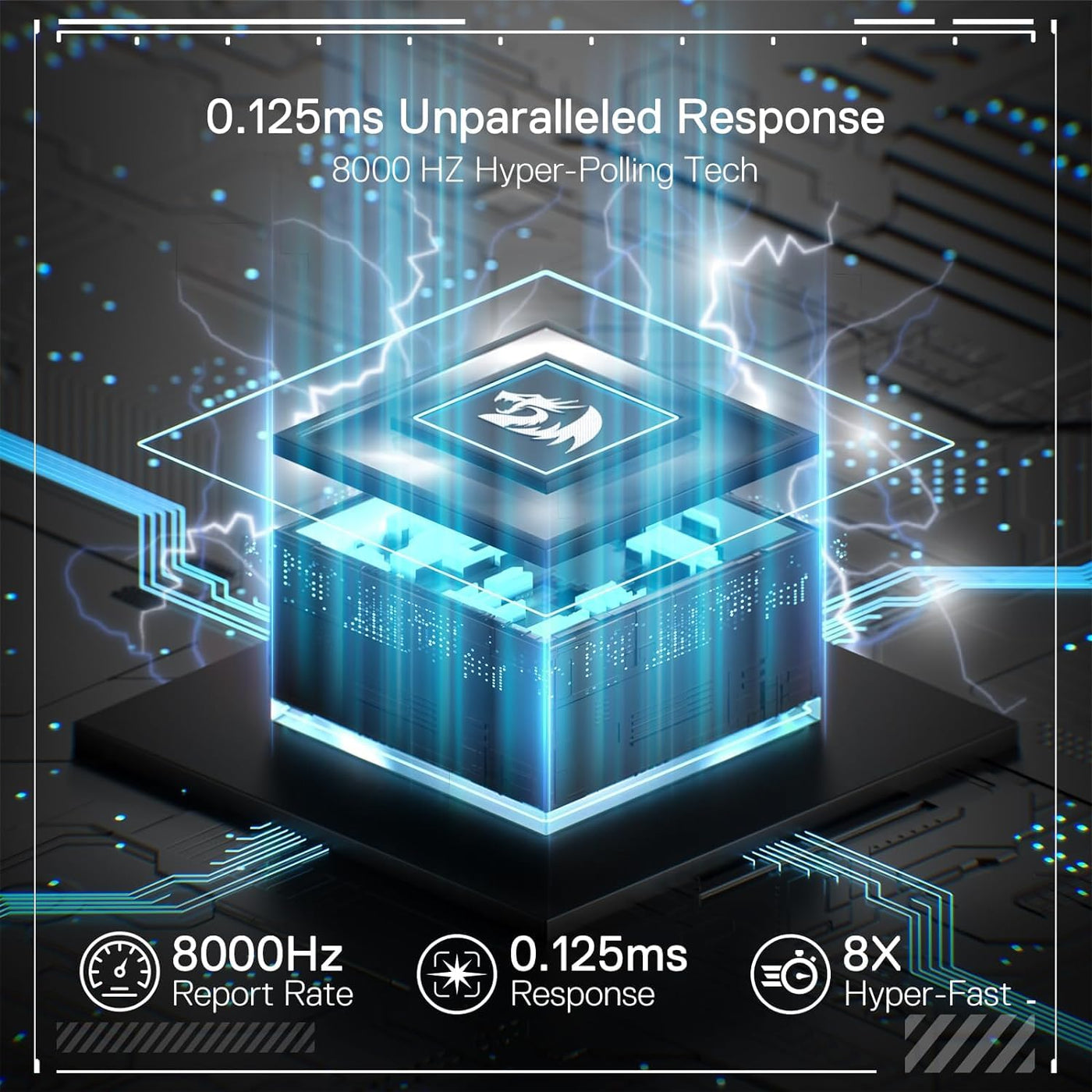 Redragon K617 Schneller Auslöser Gaming Tastatur, 60% Kabelgebundene mechanische Tastatur mit 61 Tasten, Spezieller Magnetschalter, Betätigungspunkt einstellbar, 8K-Hz-Abfragerate, Grau