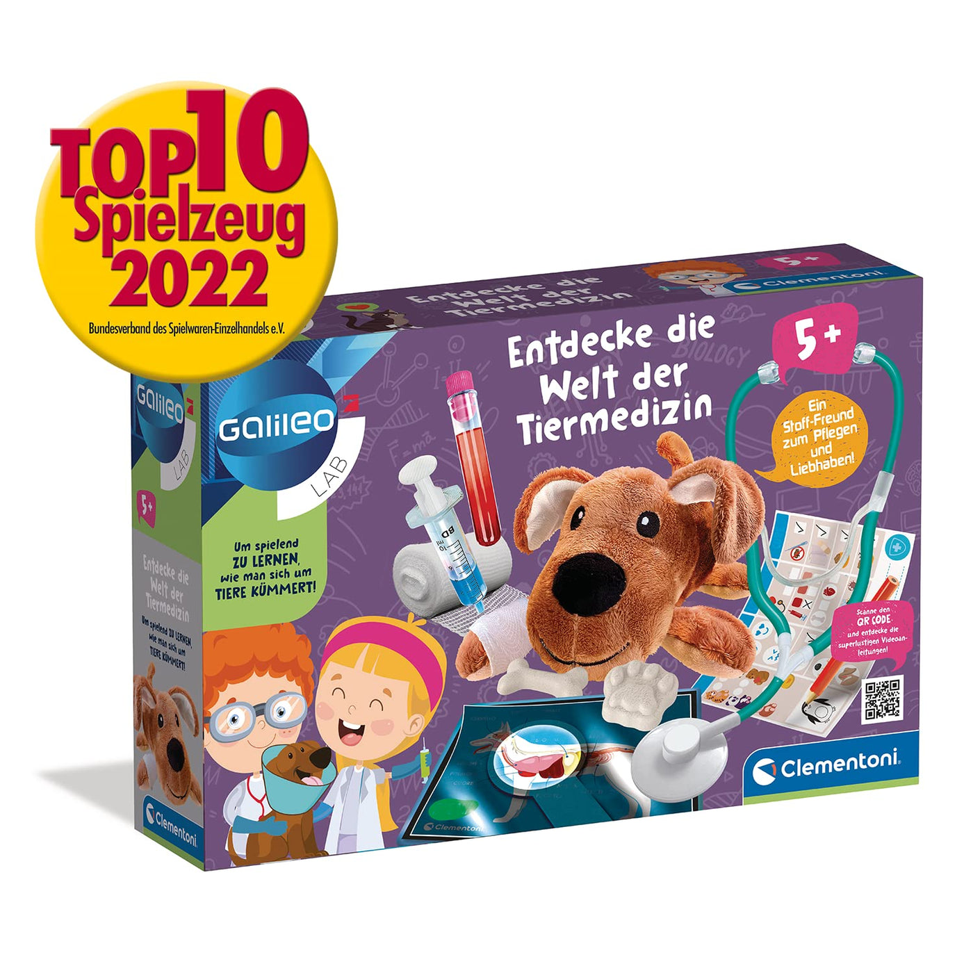 Clementoni Galileo Lab – Entdecke die Welt der Tiermedizin, spannendes Spielset mit vielen Utensilien & nützlichen Informationen, für angehende Tierärzte ab 5 Jahren von Clementoni 59262