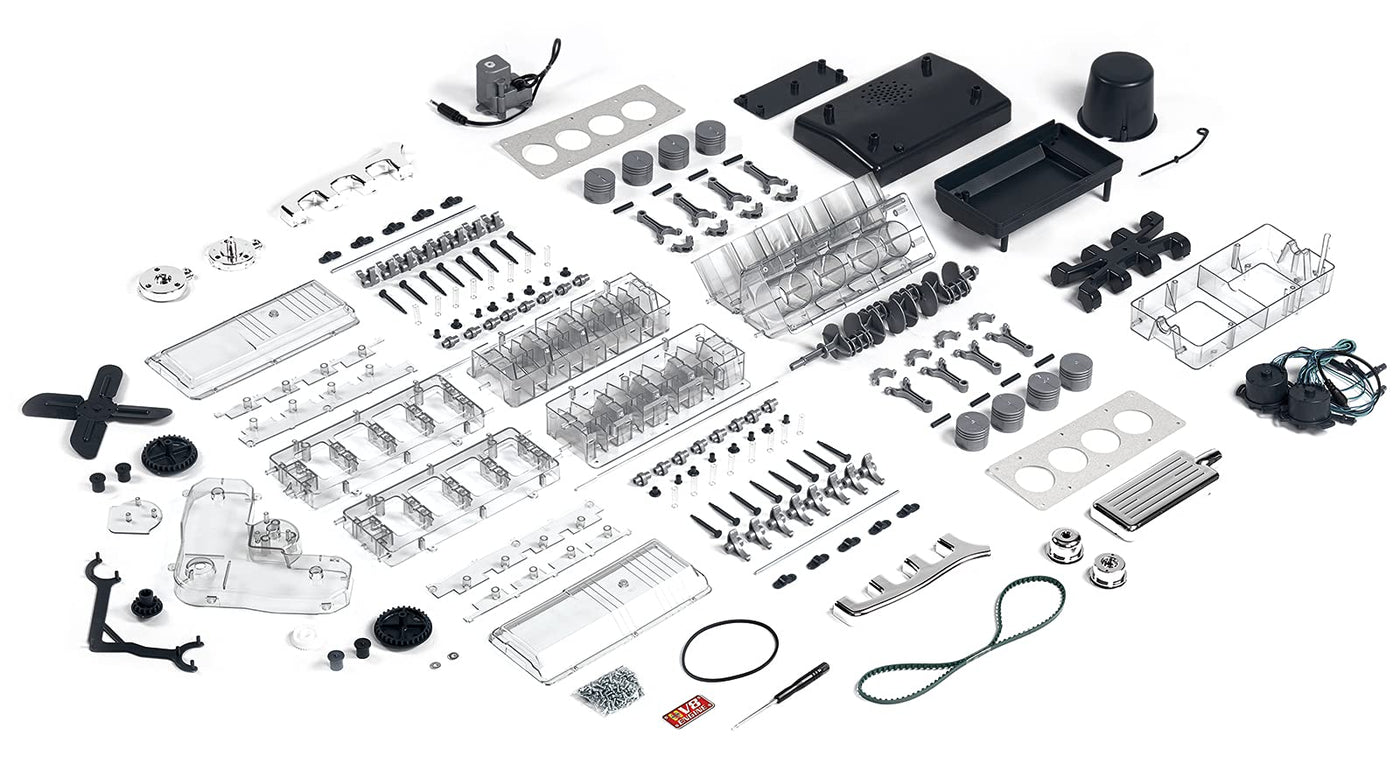 Franzis 67114 große Technikbausatz V8-Motor: Baue den legendären V8-Motor nach und erlebe was hinter der Technik steckt!