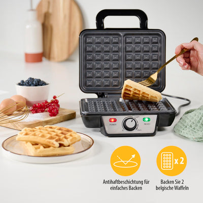 Tristar WF-2195 Waffeleisen – Zwei Waffeln gleichzeitig – Antihaftbeschichtung