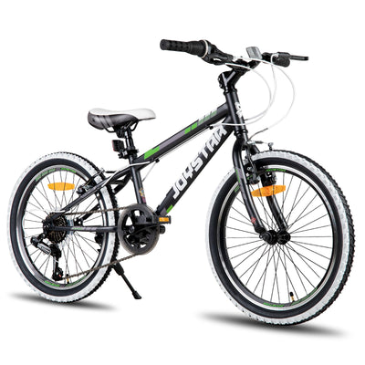 JOYSTAR Lubbock 20 Zoll Kinderfahrrad für Jungen & Mädchen im Alter von 7-11 Jahren Hardtail Mountainbike für Kinder mit 7-Gang, schwarz