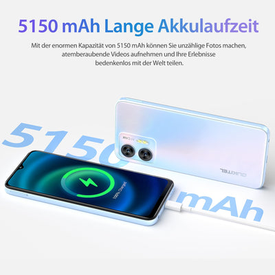 OUKITEL C36 (2023) Handy Ohne Vertrag, 12GB+128GB/1TB erweiterbar, 5150mAh 6.56" HD+ Display Android 13 günstig Smartphone 4G, Octa Core Prozessor, 13MP Panorama Kamera,Dual SIM 3 Steckplatz, Wi-Fi