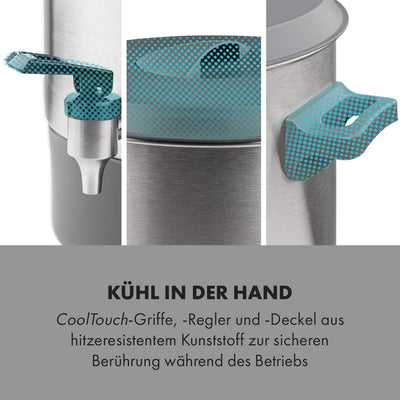 Klarstein Lady Marmalade Einkochautomat Einkochtopf Einkocher Heißgetränkespender, 27 Liter, 1800 Watt, 30-100 °C, Timer, Warmhalte-Funktion, Überhitzungsschutz, Edelstahl gebürstet