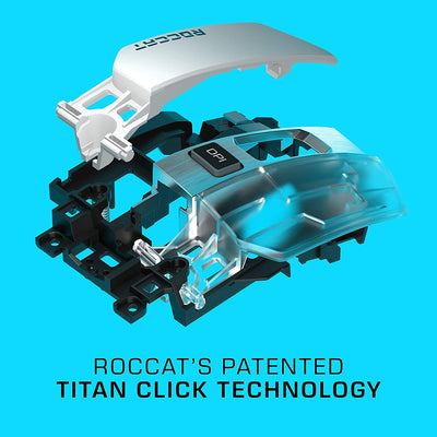 Roccat Kain 200 AIMO RGB Gaming Maus (16.000 Dpi Owl-Eye Sensor, Kabellos, Titan Click Technologie), schwarz