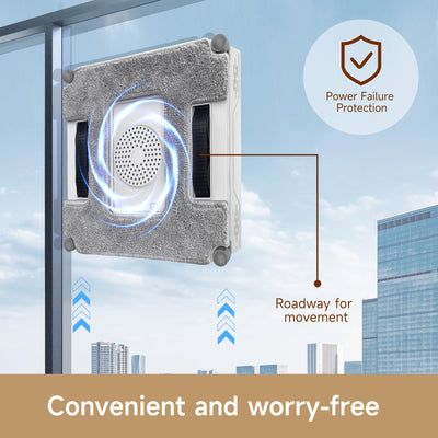 iDEEBO G500 Fensterputzroboter, Effizienter Intelligente Fenstersauger, Beidseitiges Sprühsystem, Automatische Wegplanung, Fensterputzer mit Auslaufsicherem Wassertank