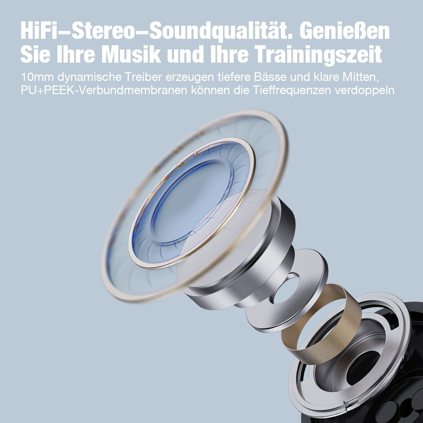 Tical Bluetooth Kopfhörer, Kopfhörer Sport Kabellos IPX7 Wasserdicht Ohrhörer Bluetooth mit Bluetooth 5.3 Chip 16H Spielzeit, In Ear Kopfhörer Bluetooth Sport für zum Joggen Trainieren Läuft