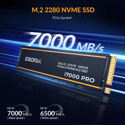 iDsonix M.2 SSD 2TB, NVME SSD M.2 2280 PCIE GEN4X4, Geschwindigkeit von bis zu 7.000 MB/s, interne SSD mit 3D NAND Blitz und Kühlkörper, interne Festkörperstatus Laufwerke für PS5, PC, Laptop, Desktop