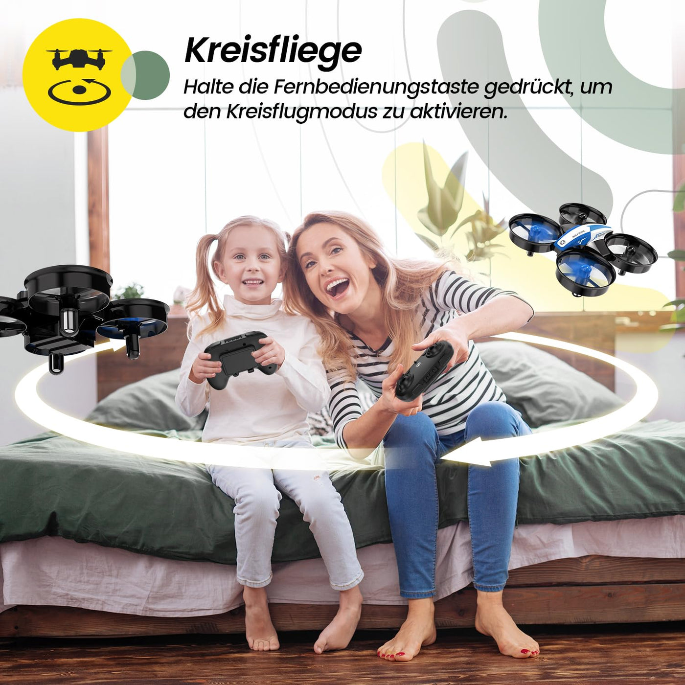 Holy Stone HS210 Mini Drohne für Kinder,RC Quadrocopter Nano Drone mit 3 Akkus 21 Min. Lange Flugzeit, Auto Höhenhaltung, 360° Rollen, Kopfloss Modus, One Key Start Indoor Geschenk Anfänger,Blau,C0