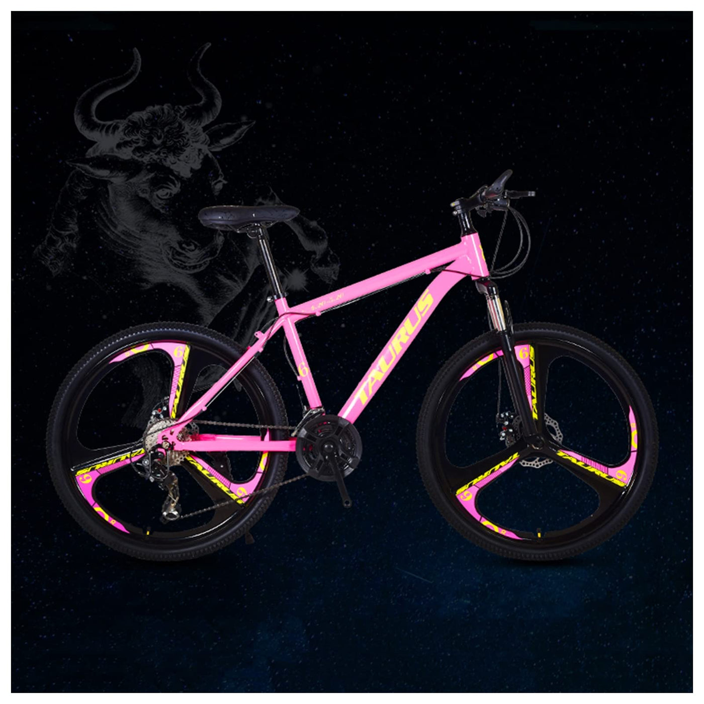 Mountainbikes, 26 Zoll Mountainbike 21 Gang für Männer, Frauen, Erwachsene, Hard Trail, Frontpension Scheibenbremsen, Rahmen aus Kohlenstoffstahl, 12 Konstellationen, Hardtail Mountainbike Taurus