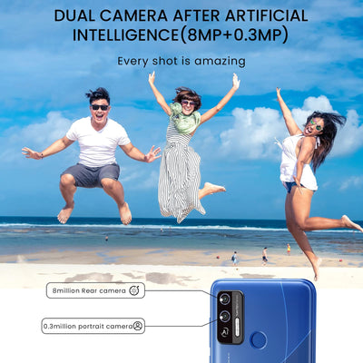 HOTWAV H1 Smartphone SIM-frei entsperrt, Android 11-Telefon mit 6,26-Zoll-HD-Wassertropfen-Bildschirm, 3G-Dual-SIM-Telefon, 3150 mAh, 8 MP-Kamera, 2 GB + 16 GB, Gesichts-/Fingerabdruck-Entsperrung