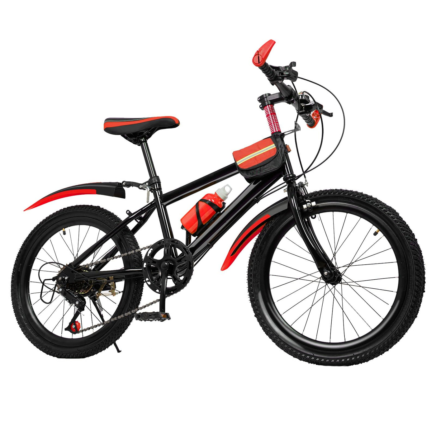 20 Zoll Modern Mountainbike,7 Gang Kinderfahrrad Mountainbike Mit Wasserkocher Und Aufbewahrungstasche, Jungenrad Mtb Mountainbike Bike,Mit 4 Pegs FahrräDer,Halterung,Kompass-Glocke,Nettogewicht10.6K