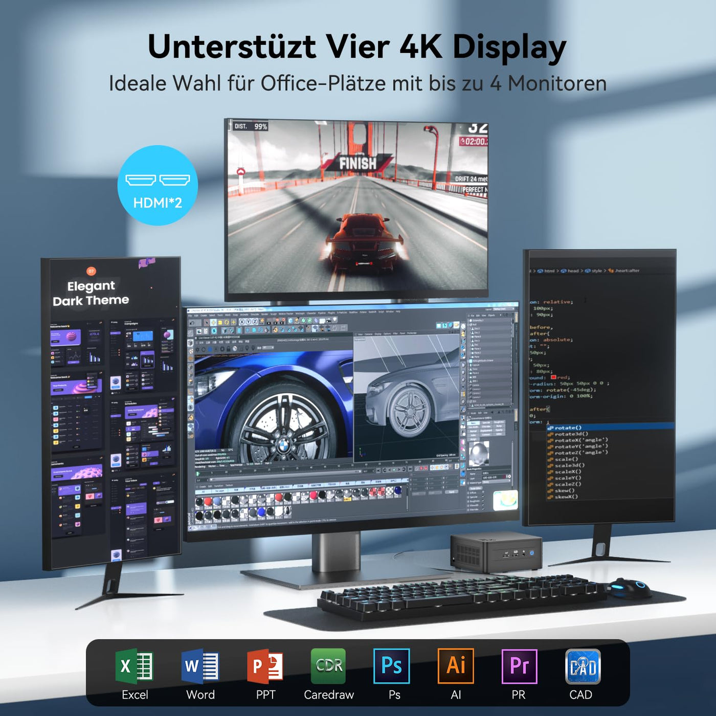 Intel/Asus NUC 13 Pro Mini PC Core i5-1340P |12 Kerne 16 Threads NUC13ANHi5 Mini Desktop Computer| 16GB RAM 1TB SSD| Windows 11 Pro Desktop Computer| 4K/8K UHD| HDMI| 2 x Thunderbolt 4| WiFi 6E| BT5,