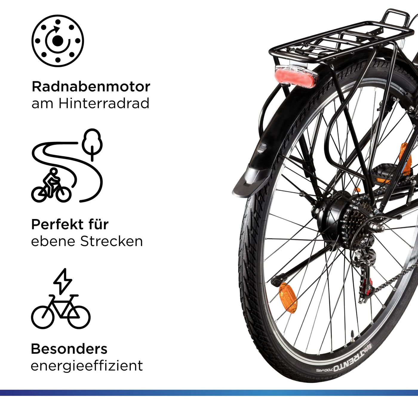 ZÜNDAPP Z505 E Bike Damen 28 Zoll E Damenfahrrad Elektro Fahrräder mit 6 Gängen Fahrrad Ebike Damen City Hollandrad Damenrad Pedelec tiefer Einstieg (schwarz/blau, 48 cm)