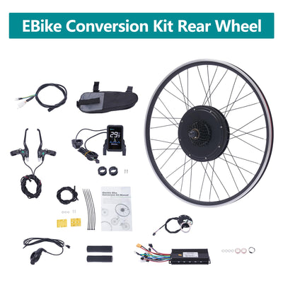 48V 1000w Ebike Umbausatz,28 Zoll 29 Zoll Hinterrad/Vorderrad Umbausatz Kit,Elektrofahrrad Umbausatz Ebike Conversion Kit mit LCD Display,Integriertem Controller,PAS (Hinterrad, 48V 1000W)