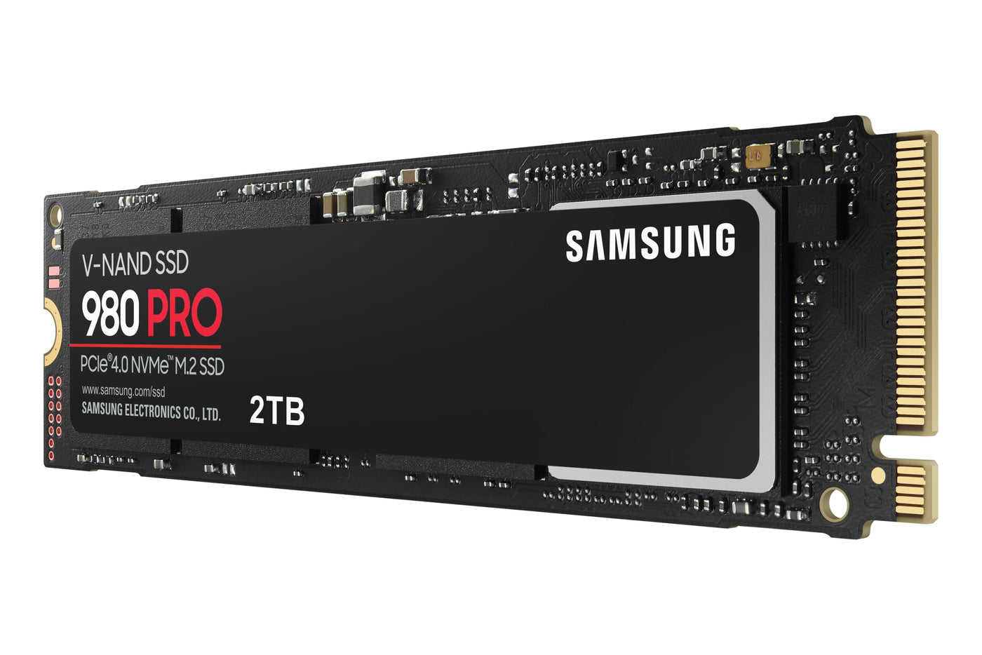 Samsung 980 PRO NVMe M.2 SSD, 2 TB, PCIe 4.0, 7.000 MB/s Lesen, 5.000 MB/s Schreiben, Interne SSD für Gaming und Videobearbeitung, MZ-V8P2T0BW