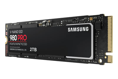 Samsung 980 PRO NVMe M.2 SSD, 2 TB, PCIe 4.0, 7.000 MB/s Lesen, 5.000 MB/s Schreiben, Interne SSD für Gaming und Videobearbeitung, MZ-V8P2T0BW