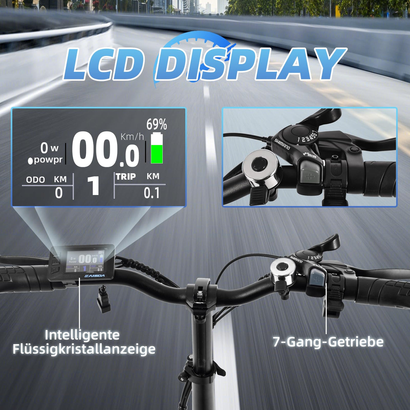 KAISDA E-Bike Klapprad 20 Zoll Elektrofahrrad Mit 250W Motor 36V 13Ah Abnehmbarem Li-ion Akku Bis 100km Distanz,7-Gang,Pedelec Ebike E-Citybike E-Fahrrad Für Erwachsene,Schwarz