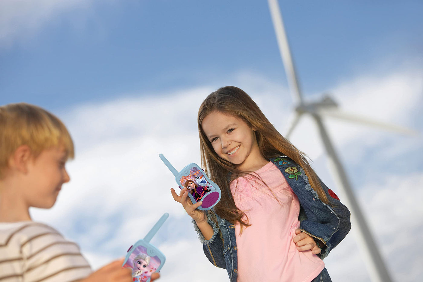 Lexibook, Die Eiskönigin, Talkies-Walkies 200m, Kommunikationsspiel für Kinder, Gürtelclip, 2 Kommunikationskanäle, batteriebetrieben, Blau, TW12FZ