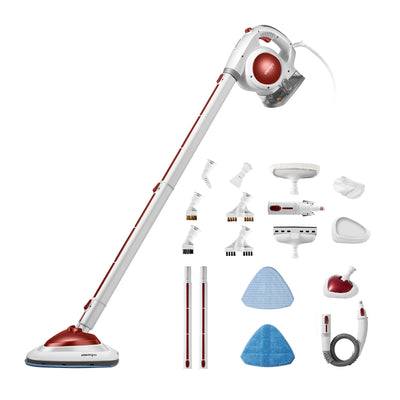 Stemoo 331605 Boden- & Hand Multifunktions Dampfreiniger, 19-in-1, für Teppichfliesen Boden und Polster, entfernt bis zu 99,9% der Bakterien