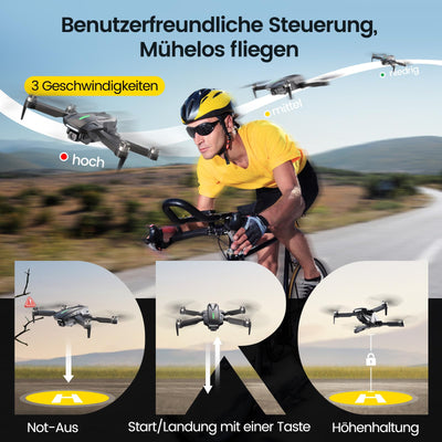 DEERC Drohne mit Kamera 1080P für Kinder, RC Quadrocopter D75 faltbar mit Wifi Übertragung, Lange Flugzeit,Bürstenloser Motor,Höhenhaltung,One Key Start Drohnen Spiel Geschenk für Anfänger Jungend, C0
