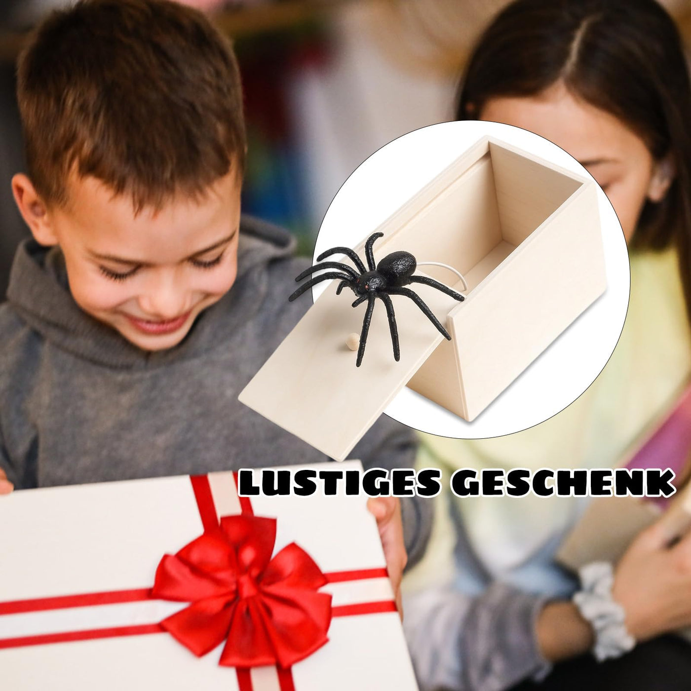 4 Stück Spider Prank Box, Spiderbox Prank, Box Mit Spinne Prank Witz, Halloween-Partys, Witze Und Lustige Überraschungen Für Familienversammlungen,Geeignet Für Gruppenveranstaltungen Und Partys