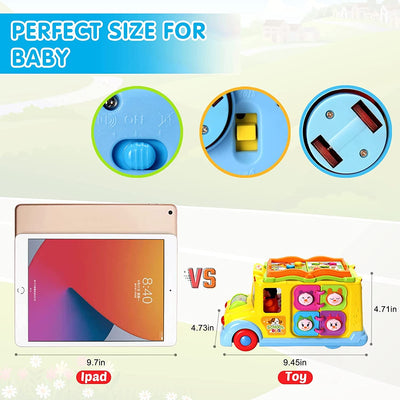 Baby Spielzeug ab 1 Jahr Pädagogisches Intellektuelles Bus Baby Spielzeug ab 12 18 Monate Tiergeräuschen/Musik/Bewegung Musikalischer Bus Kinderspielzeug ab 1 2 3 Jahre Mädchen Junge Geschenk