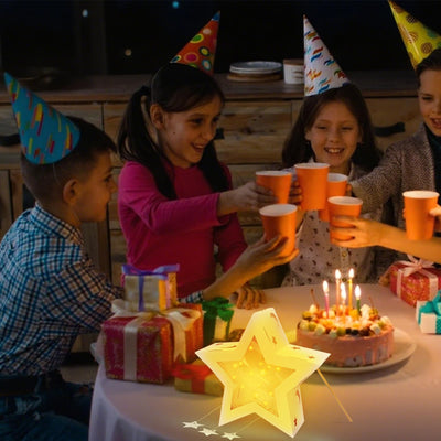 4 Stück Laternen Bastelsets Kinder, Sterne Kreativset Papierlaternen Bastelset, Sterne Laternen zum Basteln Papierlaternen Kreativset für Jungen Mädchen Geschenk Sankt Martin Laternenumzug Weihnachten