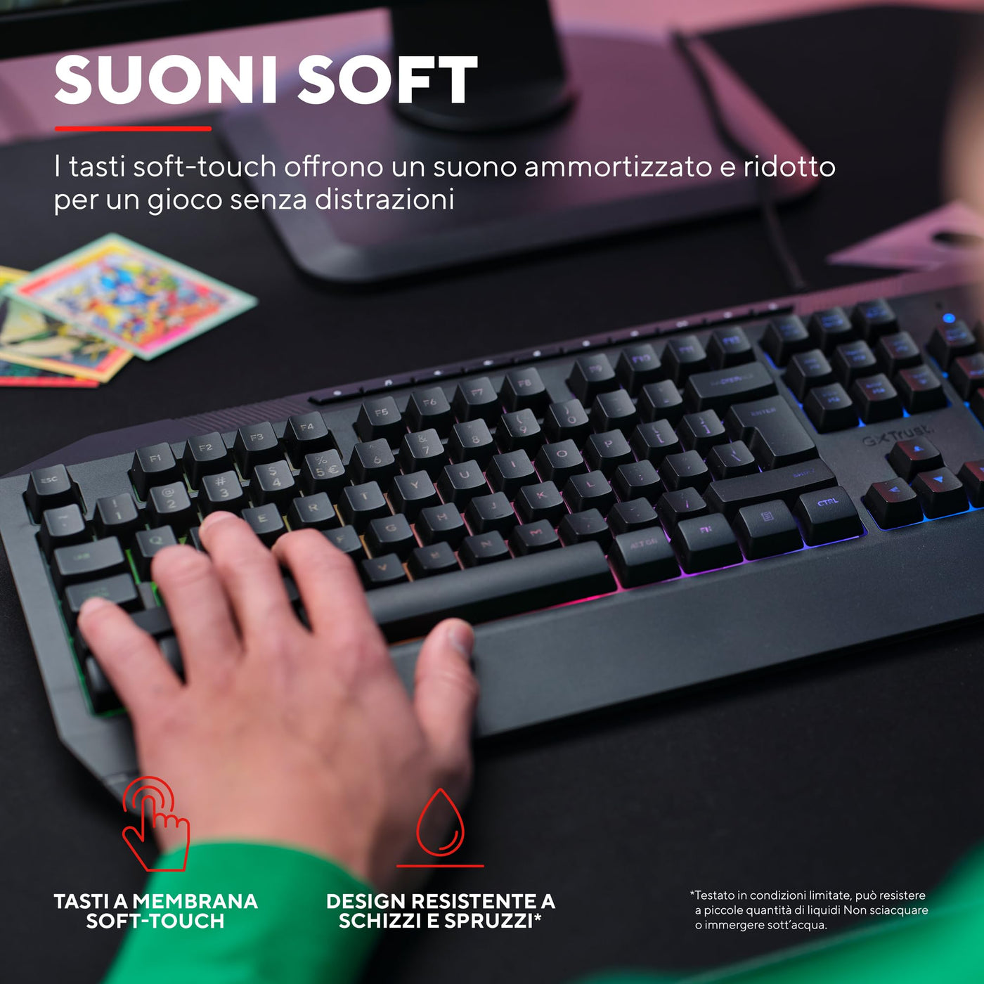 Trust Gaming GXT 836 Evocx Tastiera Gaming Layout Italiano QWERTY